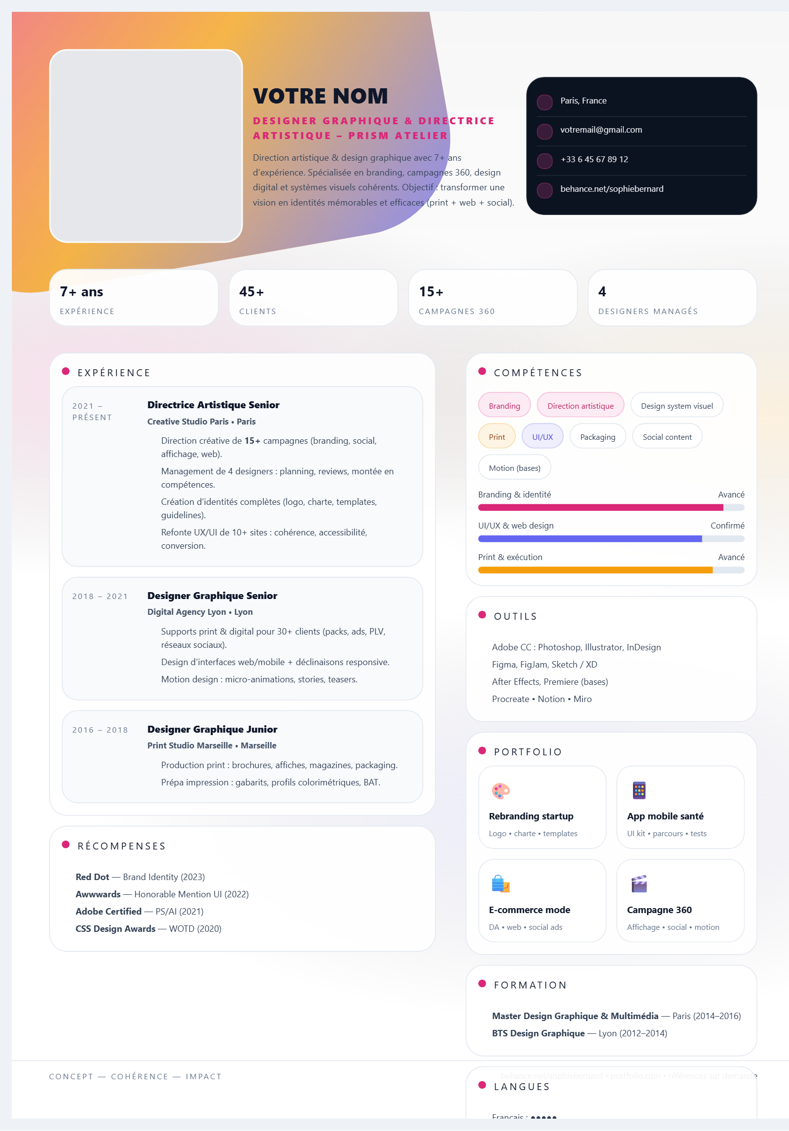 Designer Graphique & Directrice Artistique – Prism Atelier